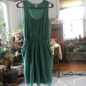 Dylan & Rose sea green silky pleated dress